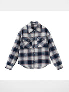 Vlabmade Brushed Plaid Thinsulate Shirt Jacket in White