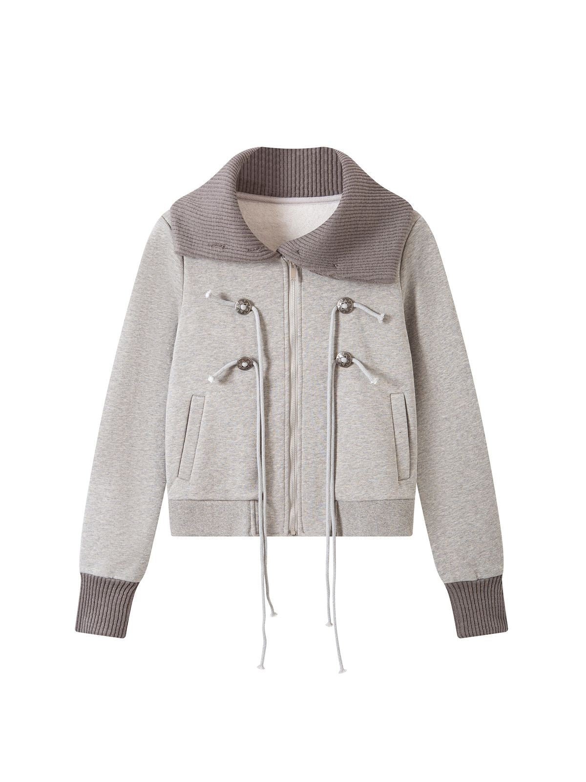 THELIGHT OFFICIAL Contrast Collar Heavyweight Jacket in Gray