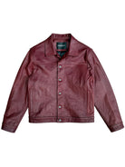 UNKNOWNWORLD Distressed Scarlet Leather Jacket in Red