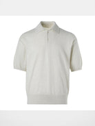 Roya Cotton Cashmere Knit Polo in White