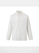 ROYA Hidden Placket Pinstripe Shirt in Black