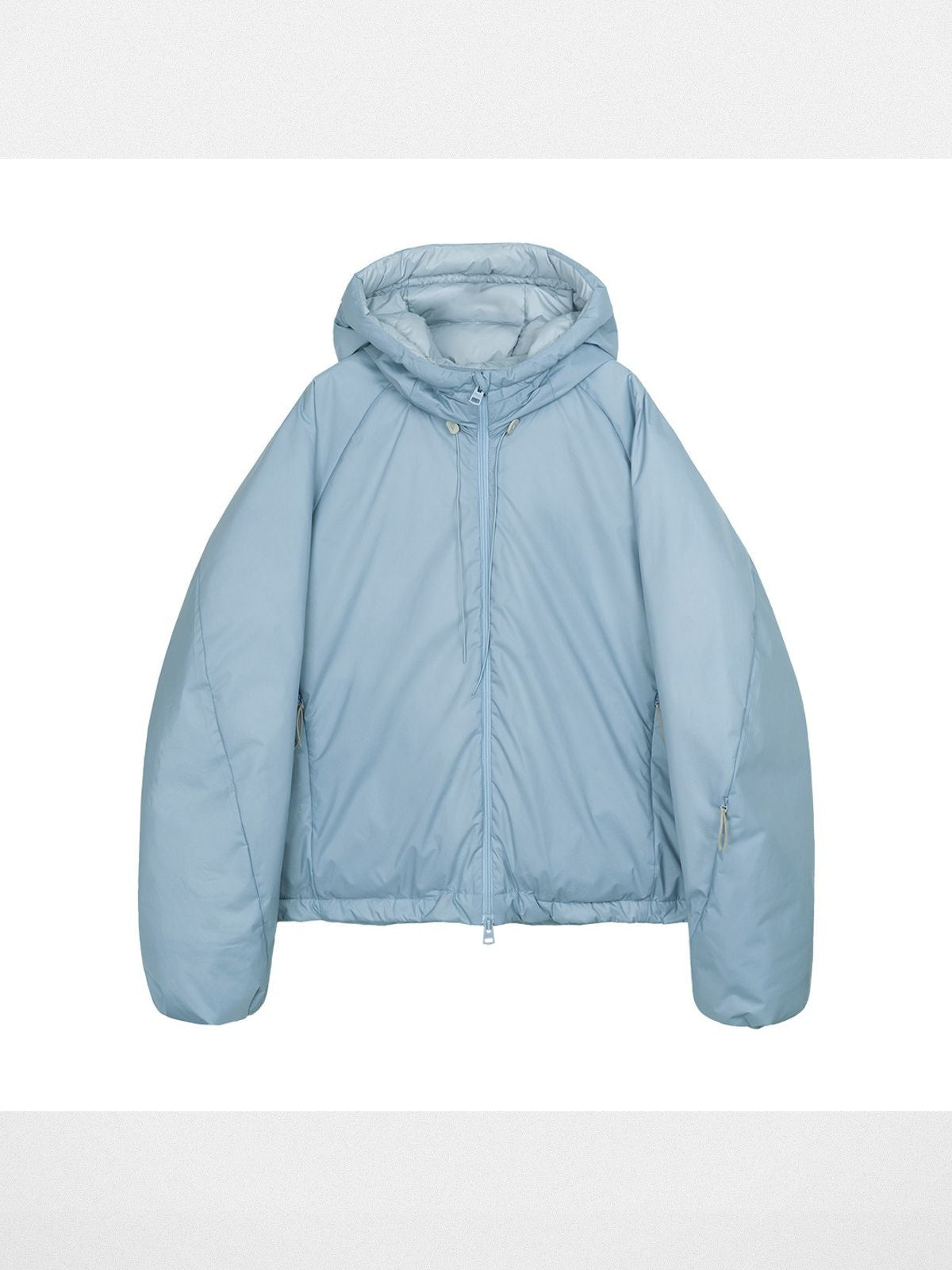 Simple Project Shell Shape Hooded Puffer Jacket in Sky Blue