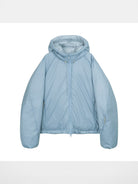 Simple Project Shell Shape Hooded Puffer Jacket in Sky Blue
