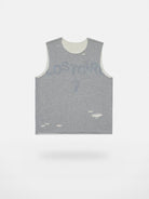 LOSTCTRL Distressed Raw Edge Tank Top in Gray