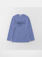 RandomPiece Letter Print Cotton T Shirt in Sky Blue