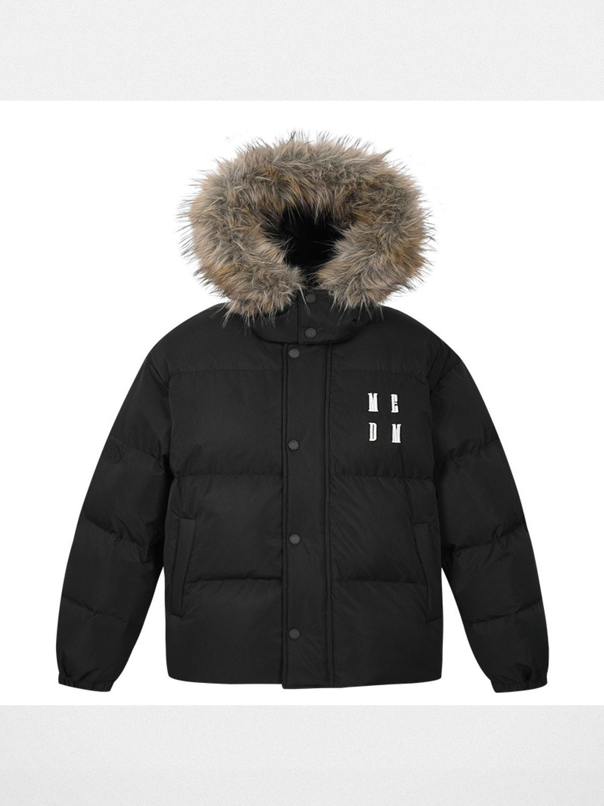 MEDM Detachable Hood Down Puffer in Black