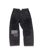 SOD Washed Corduroy Patchwork Logger Pants in Black