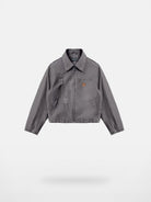 MasonPrince Distressed Cotton Workwear Jacket in Gray #color_gray