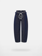 PUKI Double Waistband Curved Leg Jeans in Blue