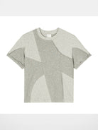 Simple Project Asymmetric Paneled Ribbed Tee in Gray