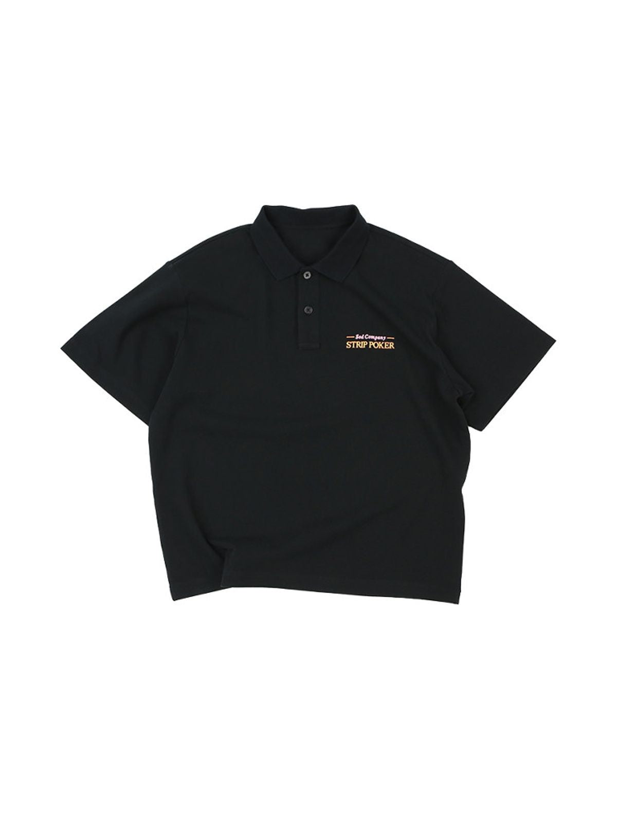 SOD Strip Poker Graphic Cotton Polo in Black