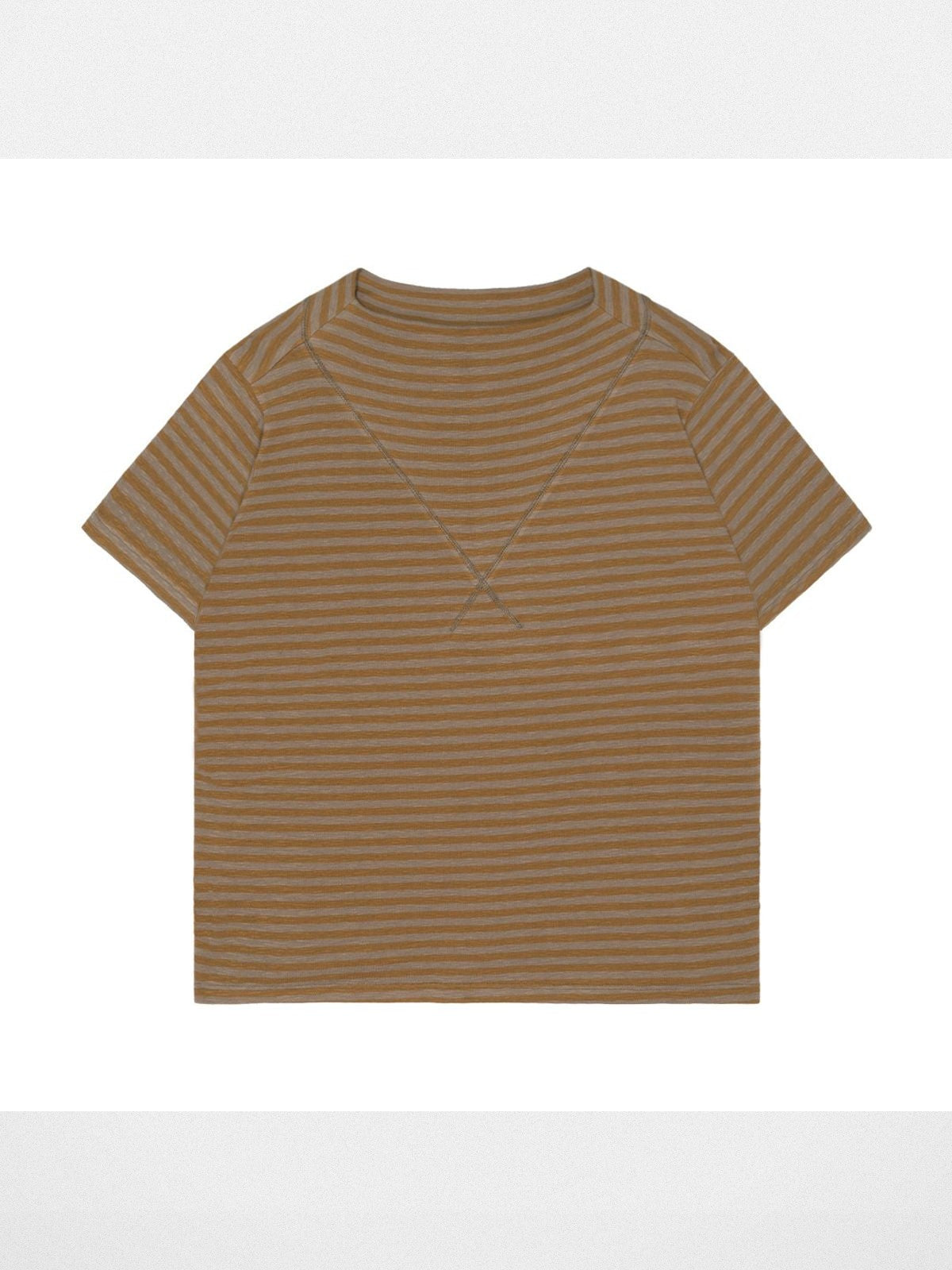 Simple Project Textured Striped Cotton T Shirt in Beige