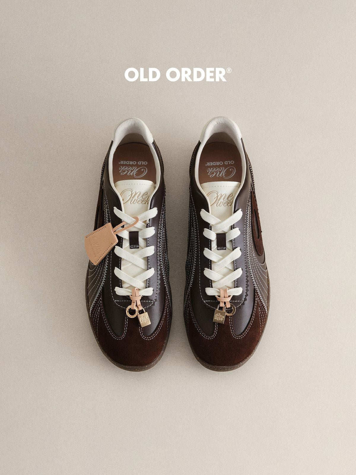 OLD ORDER Dark Brown German Army Trainers in Brown