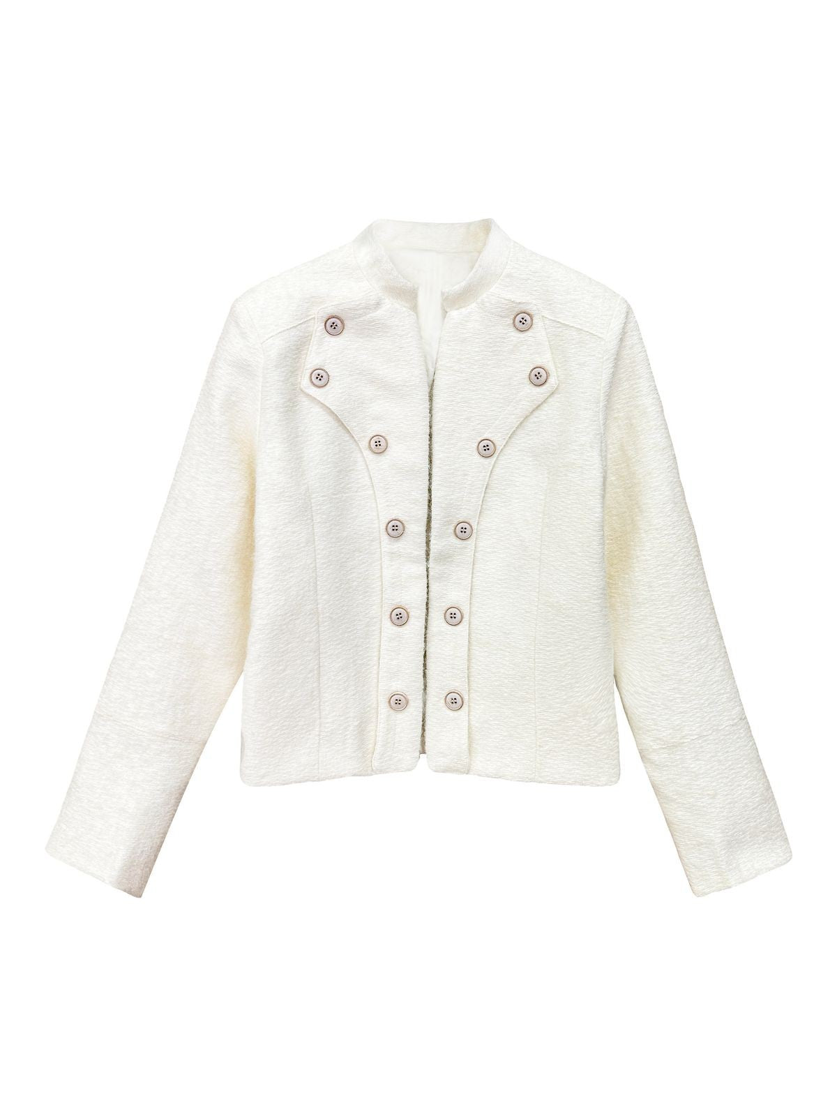 THELIGHT OFFICIAL Double Breasted Wool Blend Jacket in White
