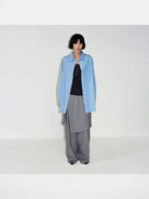 RandomPiece Oversized Supima Cotton Shirt Jacket in Sky Blue - On Model