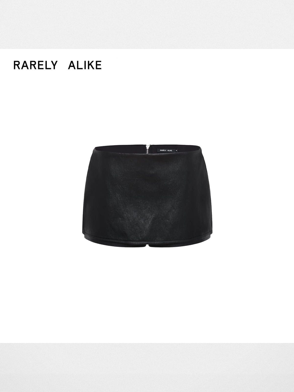rarely alike Side Zip Faux Leather Mini Skort in Black