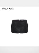 rarely alike Side Zip Faux Leather Mini Skort in Black