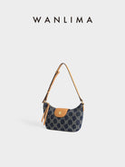 WANLIMA Monogram Denim Dumpling Bag in Denim