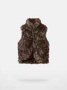 THELIGHT OFFICIAL Shaggy Faux Sherpa Vest in Brown