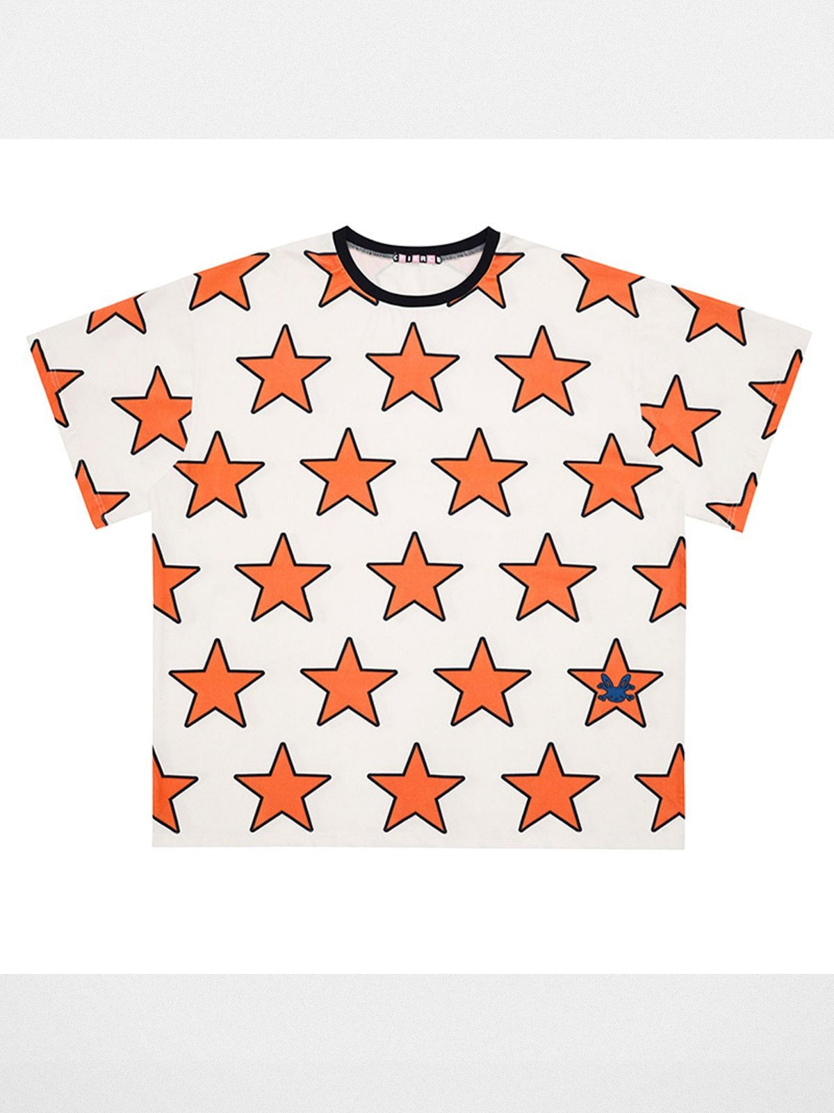 CFIERCE Oversized Star Print T Shirt in White