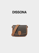 DISSONA Monogram Crossbody Saddle Bag in Brown