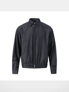 ROYA Silk Blend Denim Style Blouson in Blue