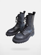 UNKNOWNWORLD Maryam Horse Leather Norwegian Welt Boots in Black