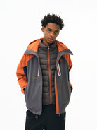 FPA 3 in 1 Hardshell Jacket Down Liner in Gray - On Male Model