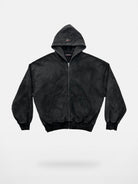 UNKNOWNWORLD Mud Dyed Zip Up Hoodie in Black