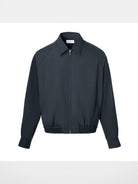 ROYA Washable Wool Blend Zip Jacket in Gray