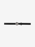 GROTTO Arrow Buckle Leather Thin Belt in Black