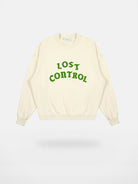 LOSTCTRL Chenille Logo Crewneck Sweatshirt in Cream