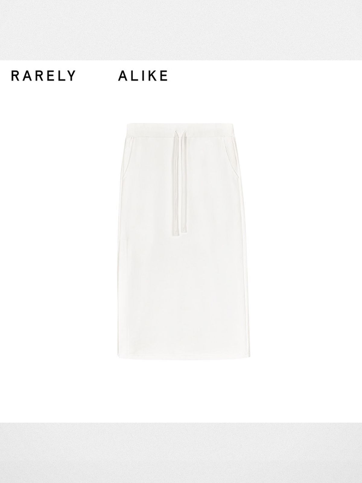 RARELY ALIKE Side Slit Cotton Sweatshirt Skirt in White