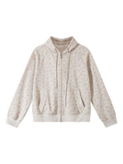 THELIGHT OFFICIAL Floral Zip Up Hoodie in Gray