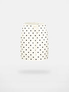 RARELY ALIKE Polka Dot Drawstring Midi Skirt in Apricot