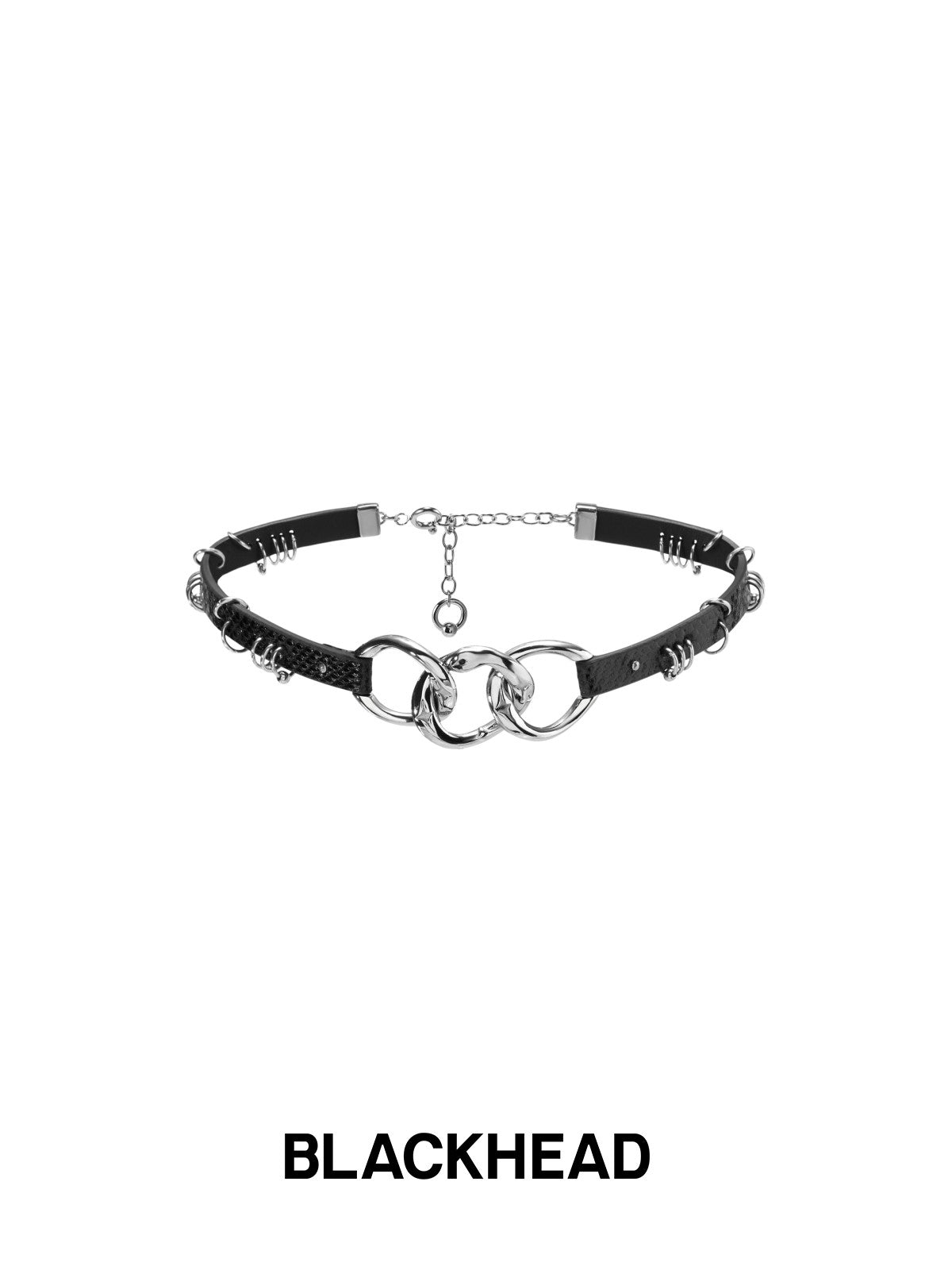 BLACKHEAD Three Snakes Piercing Choker in Black
