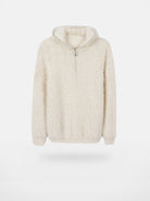 Y OFFICIAL Faux Mink Half Zip Hoodie in White
