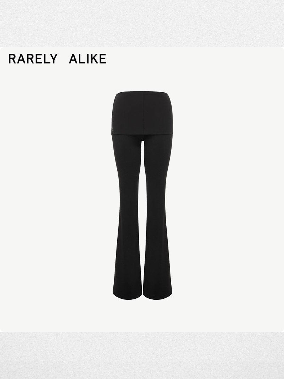RARELY ALIKE Skirted Low Rise Flare Leggings in Black