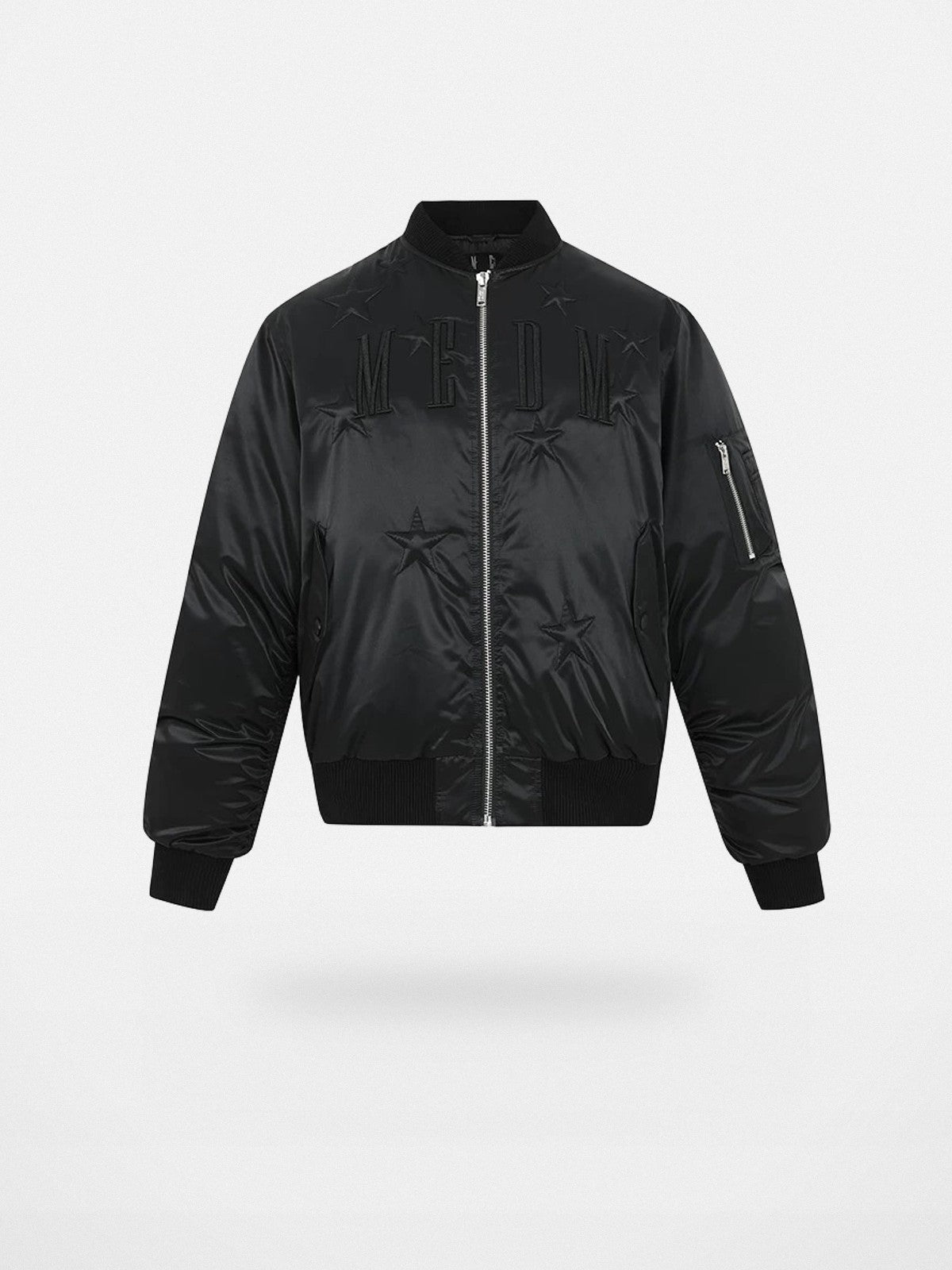 MEDM Star Nylon MA 1 Down Jacket in Black