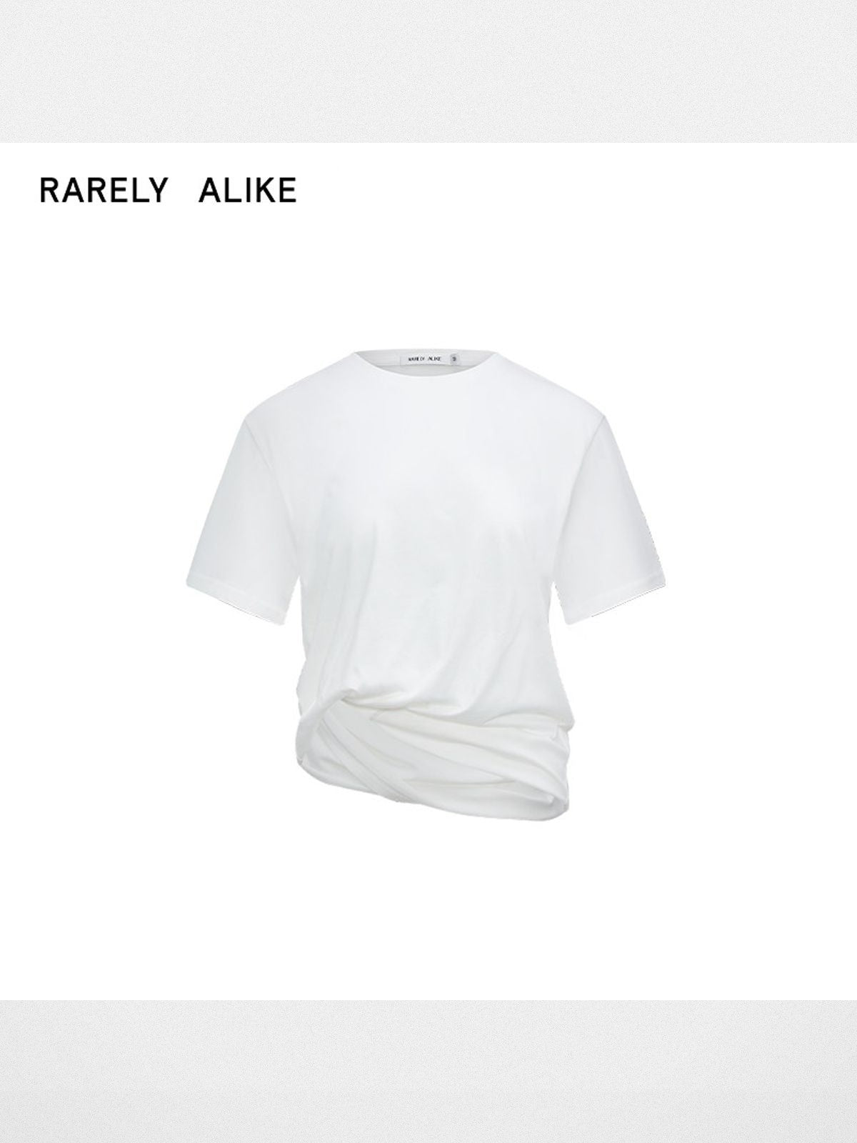 RARELY ALIKE Twisted Hem Cotton Silk Blend Tee in White
