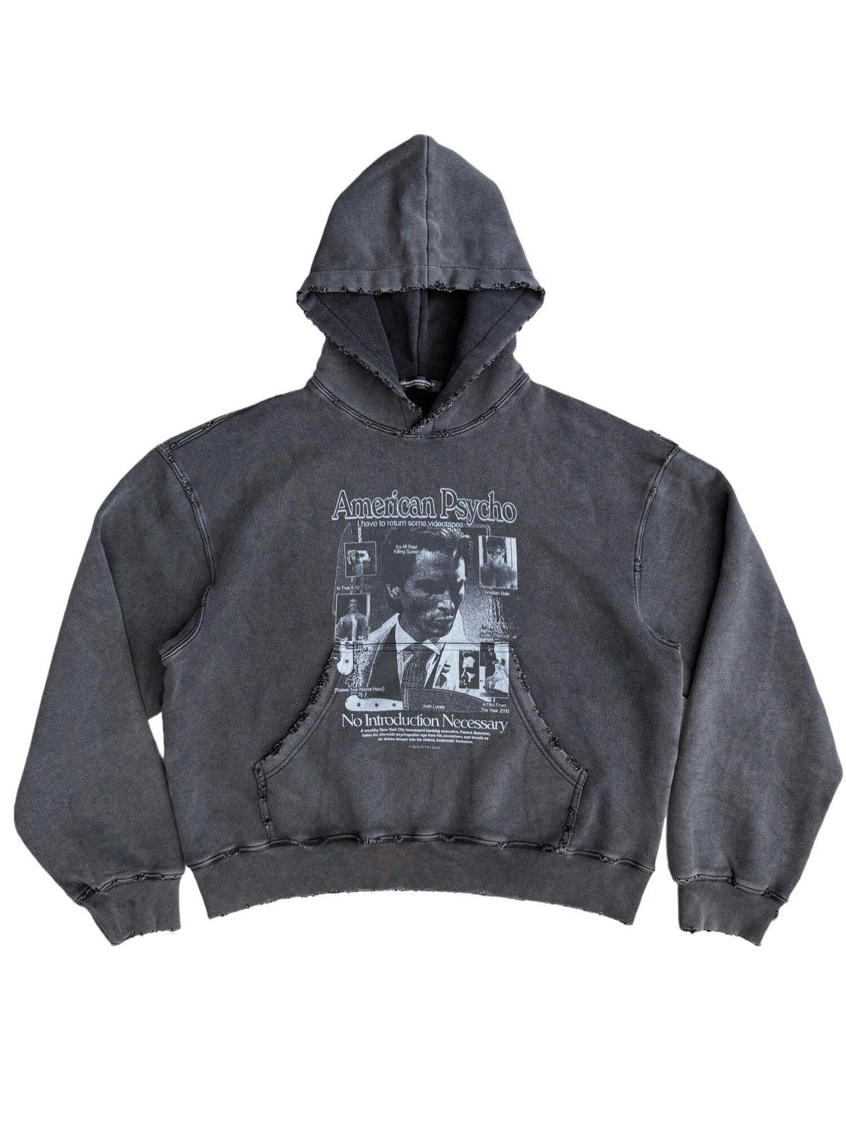 UNKNOWNWORLD Distressed Washed Graphic Hoodie in Black