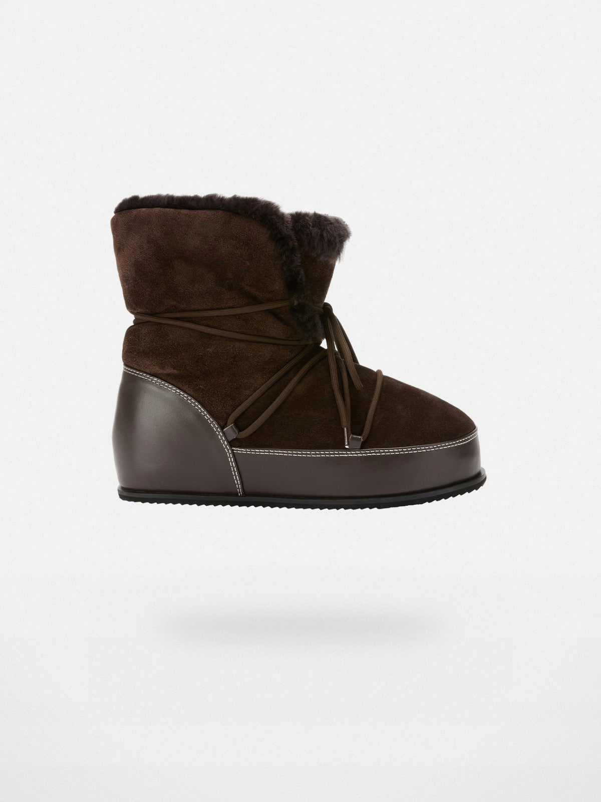 RARELY ALIKE Wool Lined Hidden Wedge Boots in Brown