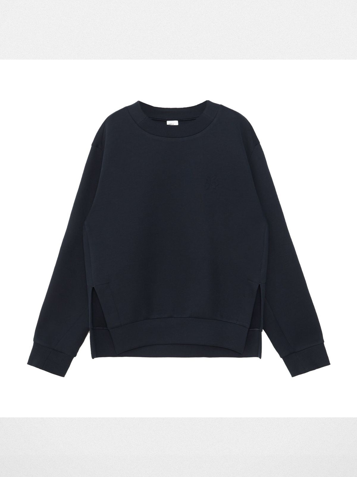 Simple Project Side Slit Air Layer Sweatshirt in Navy Blue