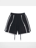 LOSTCTRL Contrast Piping Basketball Shorts in Black