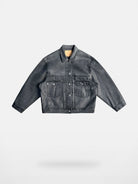 UNKNOWNWORLD Washed Grey Coated Trucker Jacket in Gray