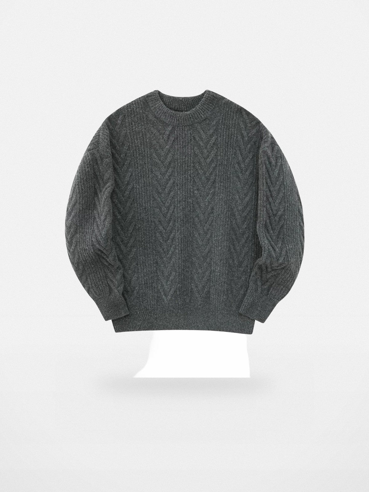 NANS Yak Wool Blend Cable Knit Sweater in Gray