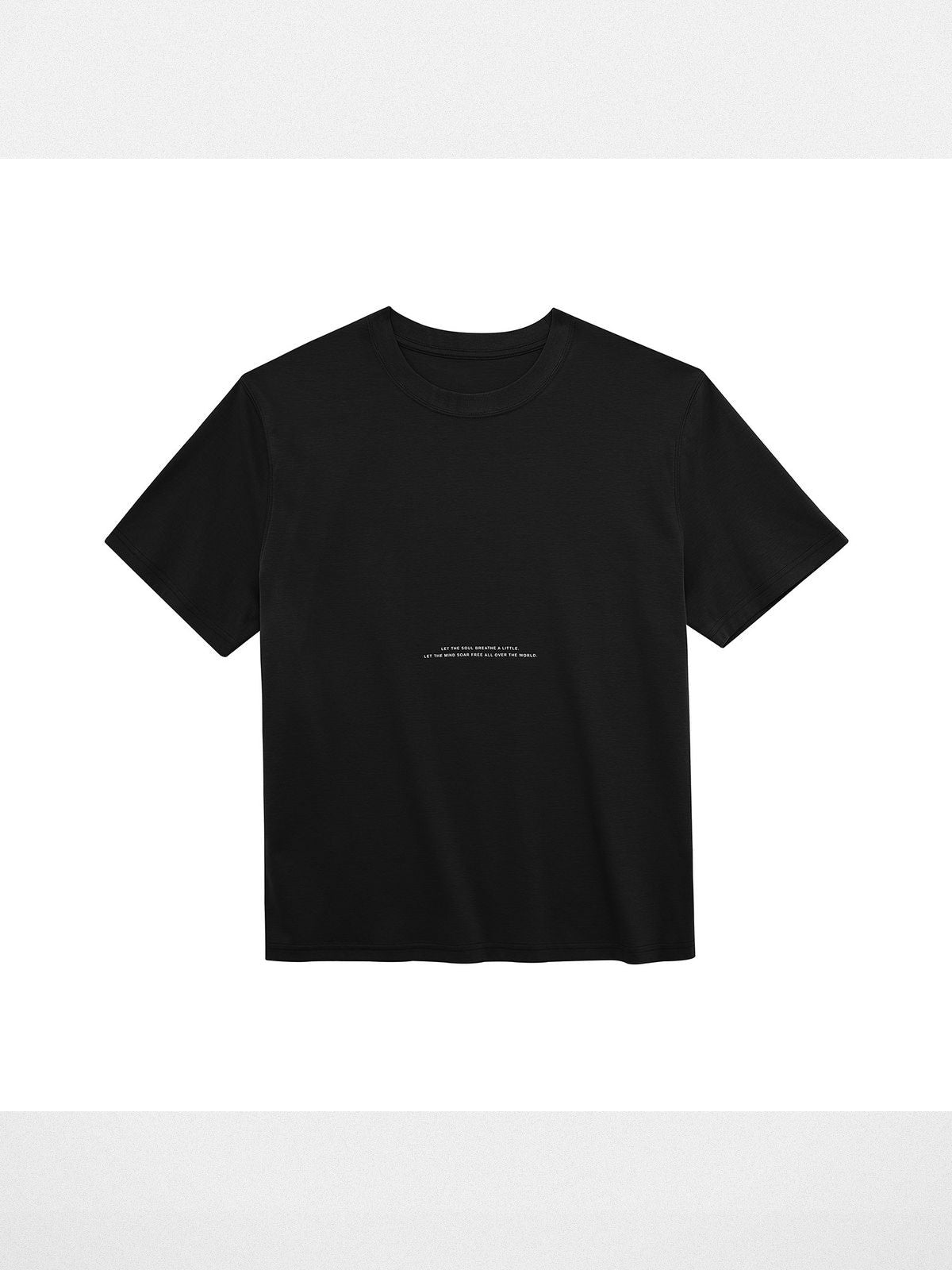 NANS Contrast Print Pima Cotton T Shirt in Black