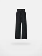 VLABMADE Washed Floor Length Wide Leg Jeans in Black