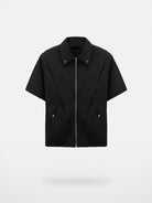 Y OFFICIAL Structural Nylon Zip Shirt in Black