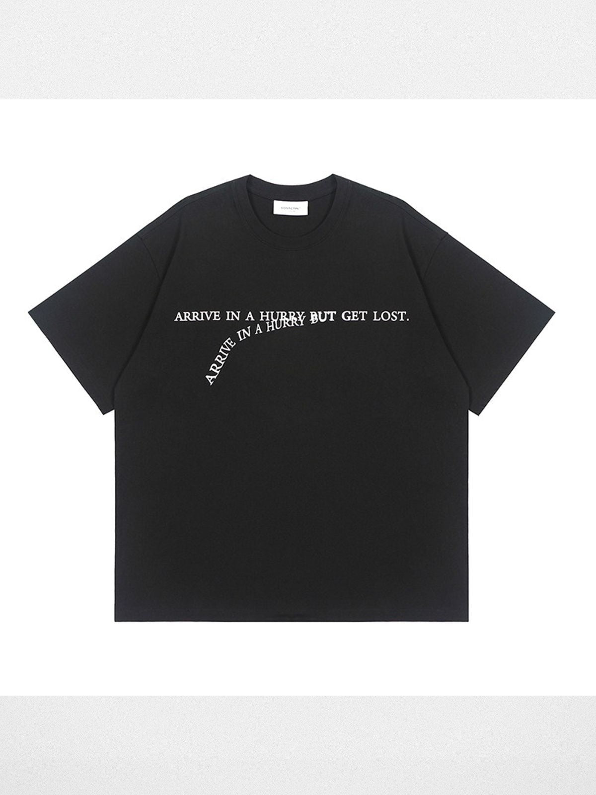 LOSTCTRL Withered Letters Heavyweight T Shirt in Black
